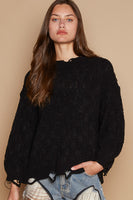 POL Distressed Pullover Sweater