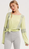 Aztec Printed Contrast Knit Top
