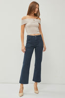 Risen High Rise Patch Pockets Ankle Flare Jean