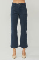Risen High Rise Patch Pockets Ankle Flare Jean
