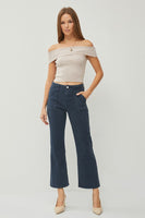 Risen High Rise Patch Pockets Ankle Flare Jean