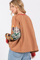 Contrast Long Sleeves Top