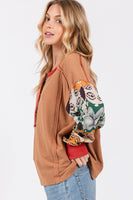 Contrast Long Sleeves Top