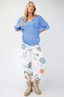 Easel Mineral Washed Thermal Knit Top