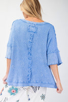 Easel Mineral Washed Thermal Knit Top