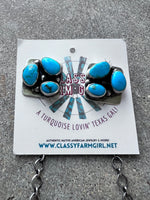 Sheila Becenti Kingman Cluster SS Lariat & Earrings