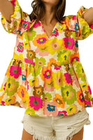 Floral Puff Sleeve Blouse