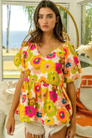 Floral Puff Sleeve Blouse