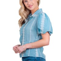 Taelynn Ballon Sleeve Blouse