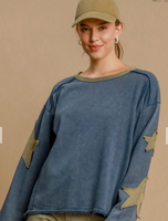 Umgee Mineral Washed Terry Star Top/Pants