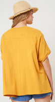 Sequin Cactus Mustard Tee