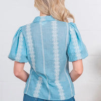 Taelynn Ballon Sleeve Blouse