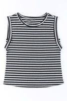 Black Striped Butterfly Sleeve Blouse