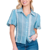 Taelynn Ballon Sleeve Blouse