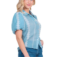 Taelynn Ballon Sleeve Blouse