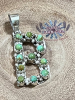 Scott Skeets Kingman Turquoise Initial Pendants