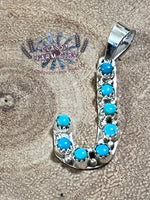 Scott Skeets Kingman Turquoise Initial Pendants
