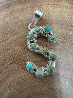 Scott Skeets Kingman Turquoise Initial Pendants