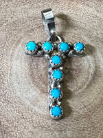 Scott Skeets Kingman Turquoise Initial Pendants