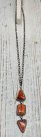 Dave Skeets Orange Spiny Lariat Necklace