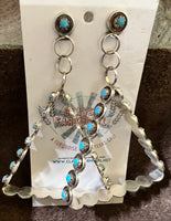 Joanne Cheema Zuni Turquoise Triange Earrings