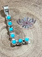 Scott Skeets Kingman Turquoise Initial Pendants
