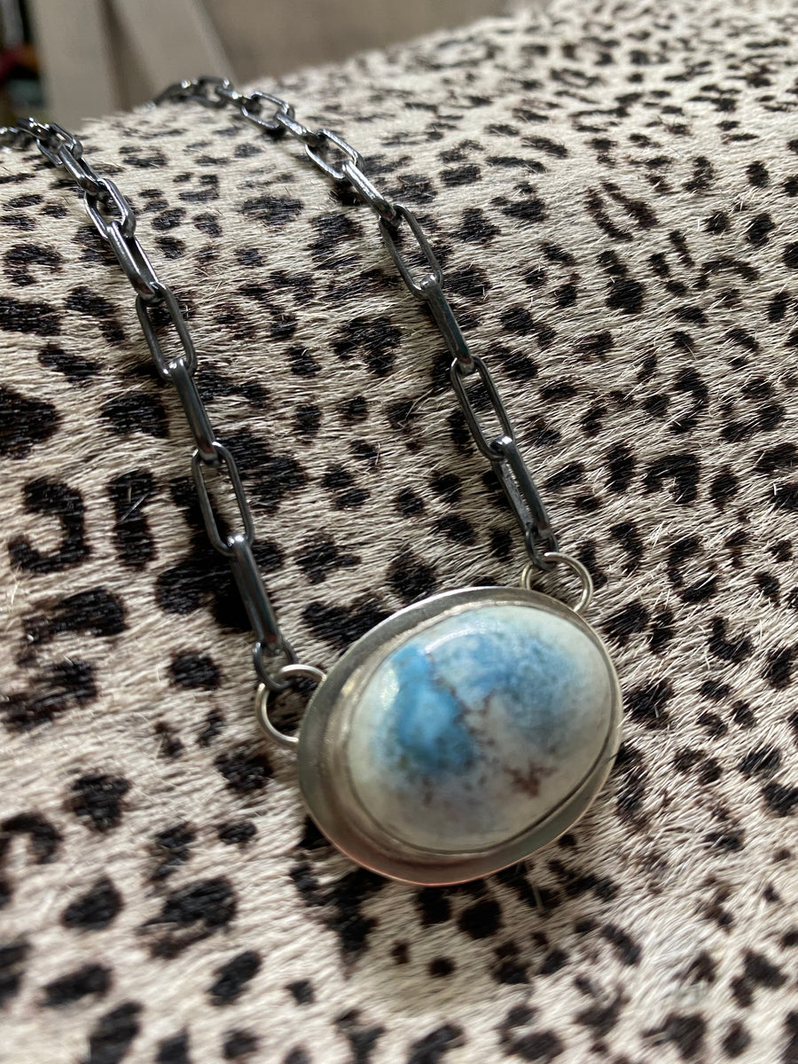 Larry Moses Yazzie Golden Hills Turquoise Pendant main image 0