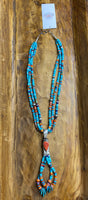 Daniel Coriz 3 Strand Handmade Pearl & Multi Stone Jacla Necklace