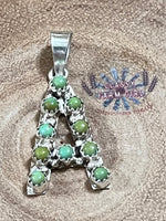 Scott Skeets Kingman Turquoise Initial Pendants