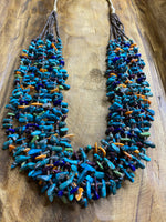 Daniel Coriz 8 Strand Multi Stone Heishi Bead Necklace & Earring Set