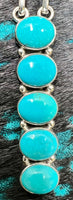 Kirby Nez Sleeping Beauty 5 Stone Turquoise SS Necklace