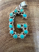 Scott Skeets Kingman Turquoise Initial Pendants