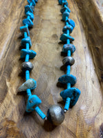 Daniel Coriz Kingman Turquoise Nugget & Handmade Pearl Necklace