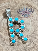 Scott Skeets Kingman Turquoise Initial Pendants