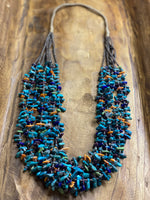 Daniel Coriz 8 Strand Multi Stone Heishi Bead Necklace & Earring Set