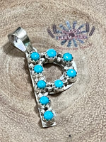 Scott Skeets Kingman Turquoise Initial Pendants