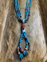 Daniel Coriz 3 Strand Handmade Pearl & Multi Stone Jacla Necklace