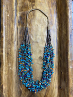 Daniel Coriz 8 Strand Multi Stone Heishi Bead Necklace & Earring Set