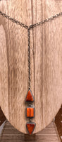 Dave Skeets Orange Spiny Lariat Necklace