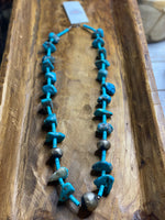 Daniel Coriz Kingman Turquoise Nugget & Handmade Pearl Necklace