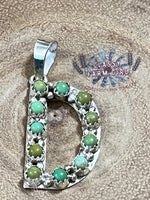 Scott Skeets Kingman Turquoise Initial Pendants