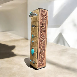 Tooled Leather Ring Display Holder