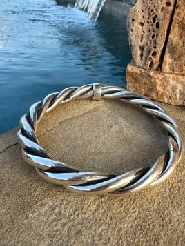 Twist Rope Sterling Silver Bangle