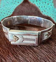 
              Alonzo Mariano Overlay Sterling Silver & Gold Overlay Link Bracelet
            