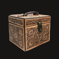 
              Tooled Leather Mirror Jewelry Box
            