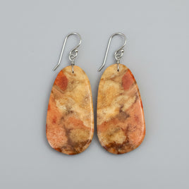 Apple Coral Slab Earrings