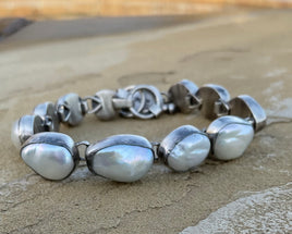 Loretta Delgarito Freshwater Pearl Link Bracelet