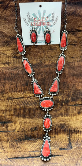 Mary Ann Spencer Spiny Lariat & Earrings