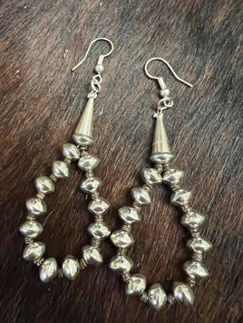 Bright Sterling Silver Beaded & Heishi Earrings