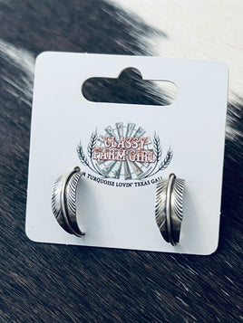 Chris Charley Feather Half Hoop Earrings